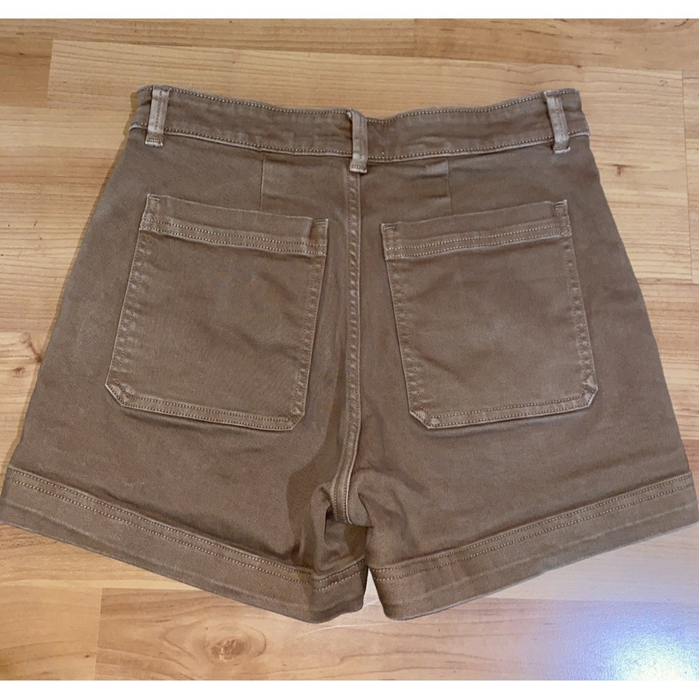Everlane The Utility Shorts Womens 6 Brown Canvas Cotton Stretch Mid Rise Casual - Picture 4 of 9